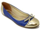 Sapatilha Valesca - Azul c/Dourado